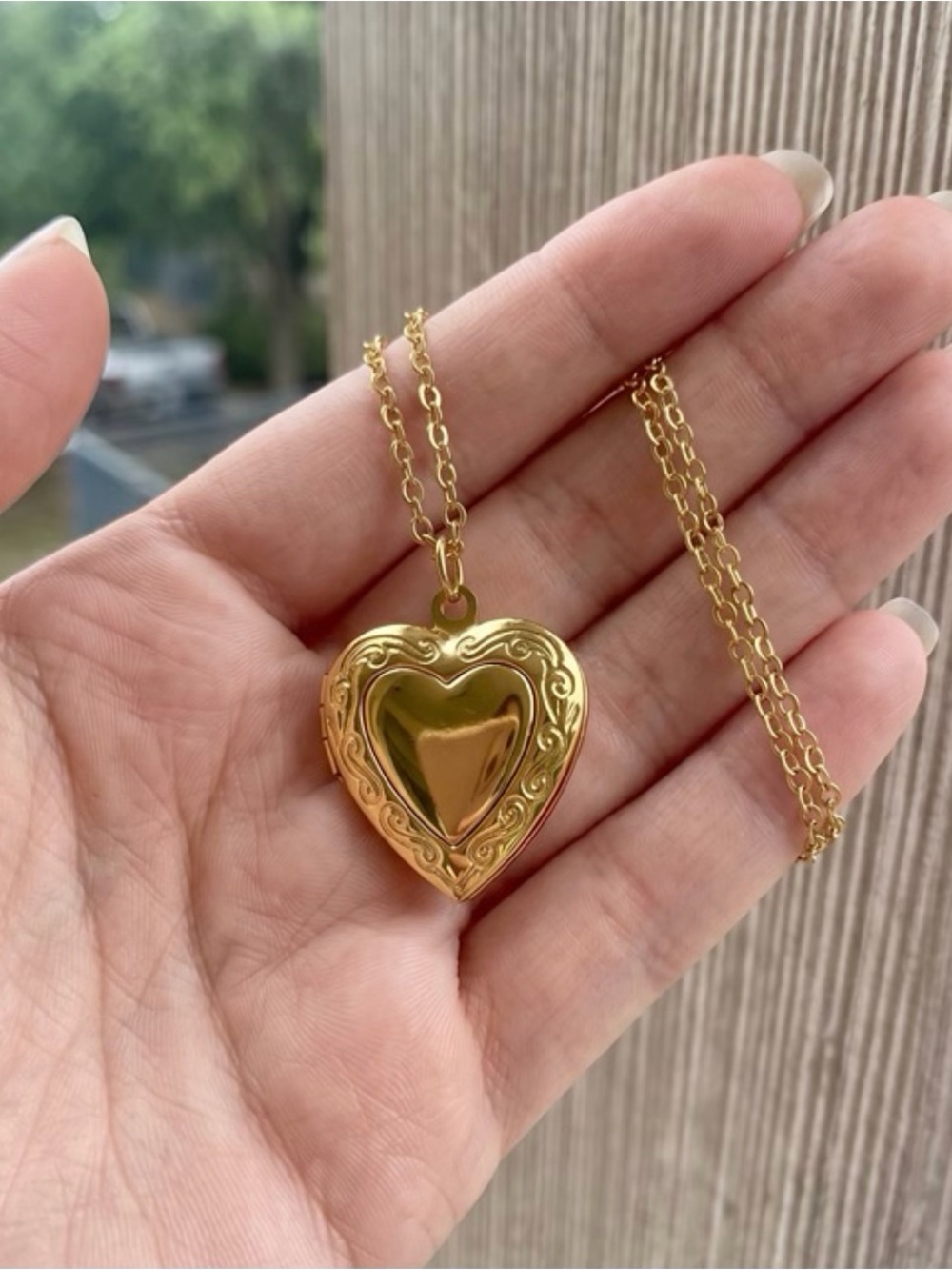 Heart Locket Necklace, Gold Photo Pendant, Keepsake Jewelry, Sentimental Gift fo